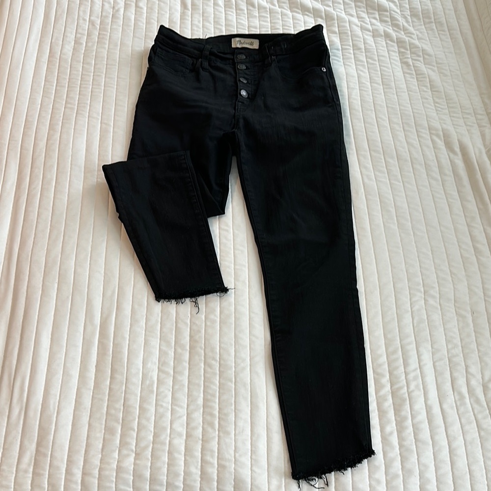 Madewell Black Ankle Cropped Jeans Sleek Modern Fit